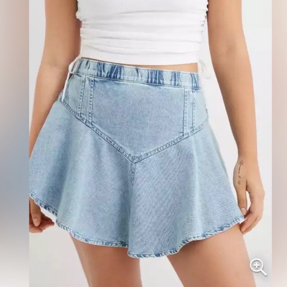 Aerie Light Blue Skater Skirt